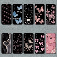 For Huawei Y6P Phone case pink butterfly TPU back cover