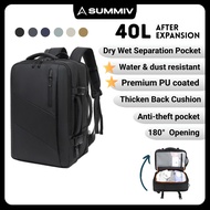 40L Travel Backpack Expandable Waterproof Laptop Bag 16 Inch Men Women PU coated Bagpack Beg galas 旅