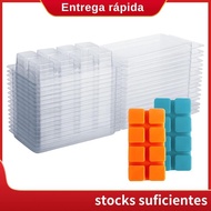 50 Packs Wax Melt Containers 8 Cavity Clear Empty Plastic Wax Melt Molds Cubes Clamshells for Tarts 