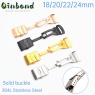 Qinband Metal Watch Clasp Stainless Steel Watchband Buckle for Seiko for Citizen Watch Strap Clasps Diving Folding Buckles 18mm 20mm 22mm 24mm