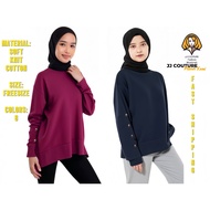 JJ COUTURE MUSLIMAH [GOLD BUTTON] OFF SHOULDER BLOUSE FREESIZE