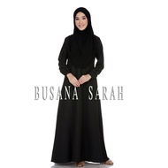 Jubah Labuh Muslimah Umrah Tahfiz Murah Hitam Putih Kaf Tangan Plus Size XS to 6XL