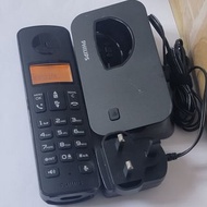 二手 Used Philips 飛利浦 D200 Cordless Phone 有來電顯示 免持通話 室內無線電話 黑色 連舊電池兩粒