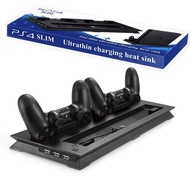 For PS4 Slim Vertical Stand with Cooler Cooling Fan Controller Charger Charging Dock Station Play St