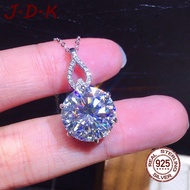 JDK 925 Silver 5A Zircon 6.5 Carat Pt950 Round Stylish Pendant Necklace for Women