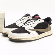 {LJR Batch} Travis Scott X Air Jordan 1 Low Sail Black sneakers casual board shoes for men &amp; women