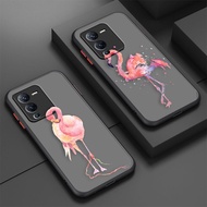 Matte Phone Case Skin Feeling Lonely Beautiful Pink Flamingo For Vivo S1 S5 S6 S9 S9E T1 Z1 Z6 V11I V5 V23E V20SE X21UD X70 X60 PRO PLUS 5G Y91 Y93 Y91C IQOO5 IQOO7 IQOO NEO3  NEO5