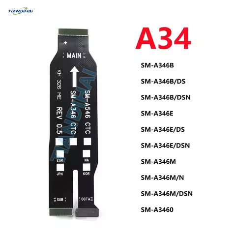 Main SUB Cable For Samsung Galaxy A34 5G A346B A346E A346M A346 Charging Board Connector USB Motherb