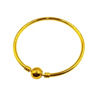 916 Gold Plain Ball Bangle