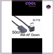 USB 3.0 60cm AM-AF (down) Cable 0.6 Meter L Shape DOWN Male Female Extend wire For computer Printer 