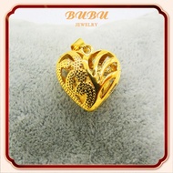 ทองคําแท้แท้ 18K (AU750) จี้รักฉลุ 92.9% น้ําหนัก 1.9 กรัม ทอง แท้ หลุด จำนำ
