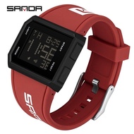 ⌚2023นาฬิกาผู้ชายแบรนด์ SANDA นาฬิกาลำลองแฟชั่นสำหรับผู้ชายกีฬานาฬิกาดิจิตอล LED นาฬิกาทหารกันน้ำนาฬิกา Relogio Masculino