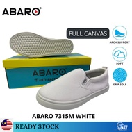ABARO White Canvas School Shoes 7315 slip on / kasut sekolah kanvas putih [ ready stock + fast deliv