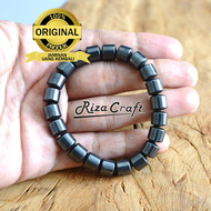 Gelang Batu Akik Pria Wanita Kesehatan Hematite Badar Besi Premium