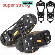 UPSTO 1 Pair Shoes Crampons, Anti-Slip Spike Ice Gripper Spike,  5/8 Teeth Universal Spike Grips Cle