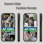 Casing For Samsung A03S A73 A23 S21 S22 Ultra A72 A25 A05 A05s Yonex Badminton badmintongirl racket OAP01 Phone Case Square Edge