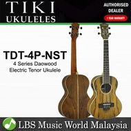TIKI TDT-4P-NST 4 Series Daowood Top Electric Tenor Ukulele - Natural Satin (TDT4P TDT 4P)