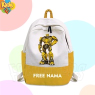 TRANSFORMERS BUMBLEBEE BUMBLEBEE BUMBLE BEE CHARACTER CHILDREN'S SCHOOL BAG FREE CHILDREN'S PRINTING