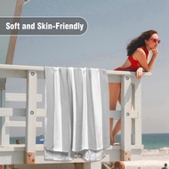 【FAS】-Large Oversized Beach Towel - 35 X 70 Inch Plush Microfiber Pool Towel Striped Quick Dry Swim