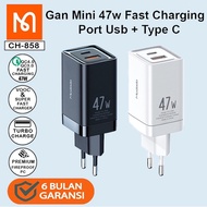 Mcdodo Ch-8581 Gan 47w Mini Fast Charger Dual Output Usb + Type C Charger Adapter Head