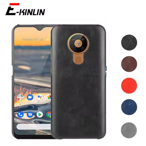 Hard PC Litchi PU Leather Phone Case For Nokia 2.2 2.3 2.4 3.2 3.4 4.2 5.3 5.4 6.2 7.2 8.3 Shockproo
