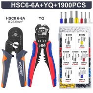 WOZOBUY Electrician Crimping Tool Kit - Multifunctional Wire Stripper Set HSC8 6-6/6-4 Pliers, For Tube Terminal Wire Pliers