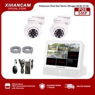 XIHANCAM Paket CCTV POE 8 Channel 8MP Paket NVR POE Dengan Monitor 8CH 8 Kamera Komplit Siap Pasang