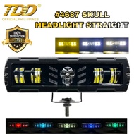TDD 4687 SKULL HEADLIGHT STRAIGHT YELLOW/WHITE WITH 7COLORS BLINKING AND FLASHING LIGHT
