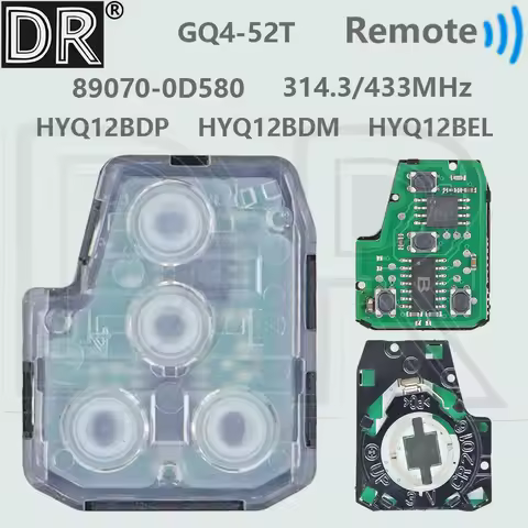 DR HYQ12BEL/DM/DP GQ4-52T Car Remote key Inner Core For Toyota Corolla Camry RAV4 Combo Kluger Highl