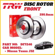 (2 pcs) 100% TRW Disc Brake Rotor Front for DF7246 Nissan Teana J32 (295.8mm)