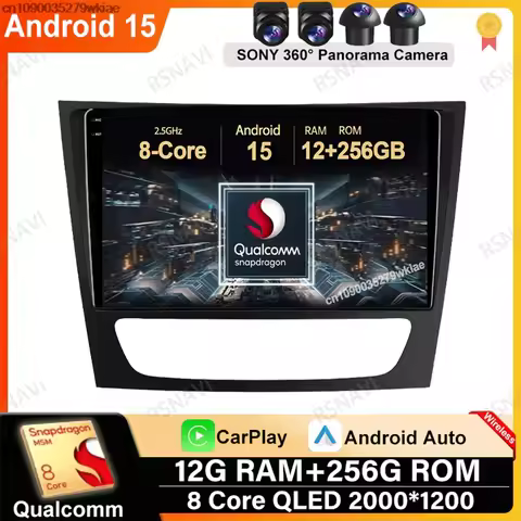 Android 15 For Mercedes Benz E-class W211 E200 E220 E300 E350 E240 E270 E280 W219 NO 2DIN Snapdragon
