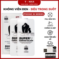 IPHONE Borderless Transparent Tempered Glass for IP 16 Promax 16 Plus 16 Pro 16