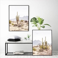 Desert Cactus Posters Print Boho Landscape Wall Art Canvas Painting Saguaro Cactus Picture For 4F 0128