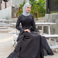 gamis batik warna hitam gamis kombinasi brokat batik maxmara gamis new