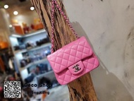 Chanel Pink/Sliver mini Square Classic Flap Bag 17 經典款 粉紅 銀扣 方胖子