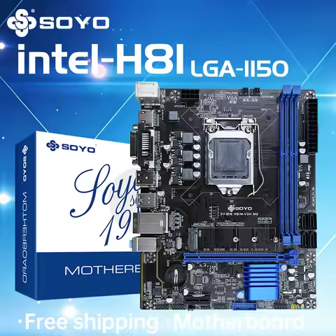 H81 Motherboard SOYO DDR3 LGA 1150 RAM 16GB Support I3 I5 I7 Nvme NGFF M.2 Slot VGA HDMI-Compatible 