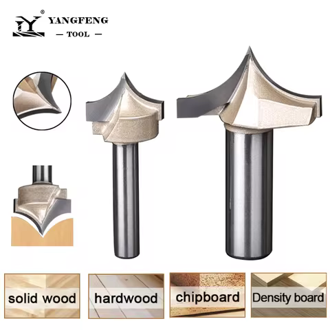 Tungsten Carbide Point Cutting Round Over Bit CNC Router Bit for Wood Engraving 1/4 1/2 Shank Woodwo