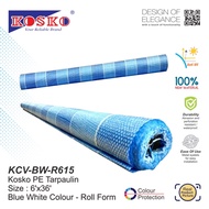 Kosko KCV-BW-R615 (6'x36') Blue White PE Tarpaulin Canves - Roll Form