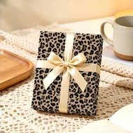 1 Roll Vintage Leopard Print Kraft Paper, Brown Background With Black And Brown Leopard Texture, Sui