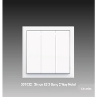 Simon E3 301032 3 Gang 2 Way Switch Hotel Triple Switch