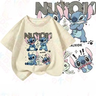 【220G 100%Cotton T-shirt】DUDU Princess America Fashion Sweet Stitch Print Kids and Adult Casual 3