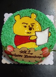 Co Cake - 平面畫公仔 Winnie the pooh 蛋糕 生日蛋糕 歡迎來圖訂做