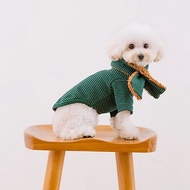 時尚寵物 經典橫間上衣連圍巾套裝 | 綠色 | pat a pet