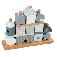 Wooden block castle theme big size wooden block label label