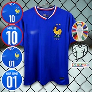 เสื้อฟุตบอลทีมชาติ  ฝรั่งเศส / น้ำเงิน ยูโร2024  #AA0106 เกรดแฟนบอล ไซส์ยุโรป XS-4XL
