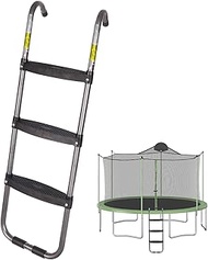 Trampoline Ladder 3-Steps, Trampoline Steps with Wide Steps, Skid-Proof Steps Universal Hook, UV Tre