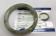 金花招財#通透淺綠油色帶金花#辟邪#F110697#59.2mm#智善珠寶#不賣假貨#翡翠玉手鐲#老坑冰糯種  有證書