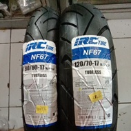 PAKET 120/70 & 90/80 RING 17 BISA PILIH SEPASANG BAN TUBLES IRC NF67 SET LUAR DEPAN BELAKANG NEW VIX