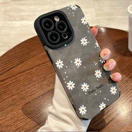 Suede Leather Daisy Casing for Samsung A73 A72 A55 A54 A53 A52 A50 A34 A33 A32 A30 A23 A22 A21s A20s