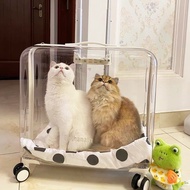 S-T🔴Cat Bag Portable Pet Trolley Bag Cat Space Capsule Dog Luggage Cat Cage Transparent Large Capacity Two HDIF